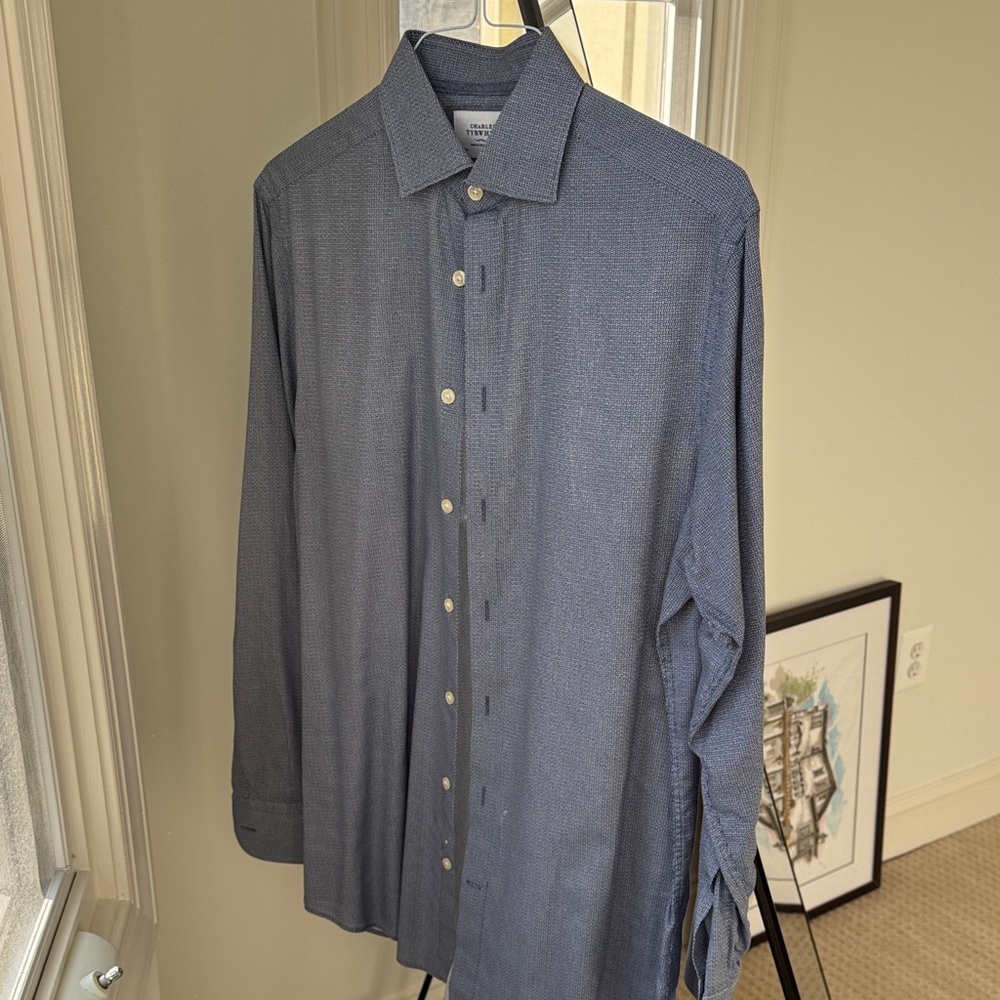 Charles Tyrwhitt Blue Patterned Dress Shirt